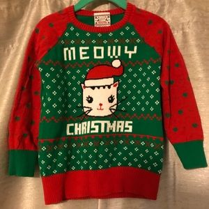 Ugly Sweater 3T Girl Worn Once Meowy Xmas so cute!